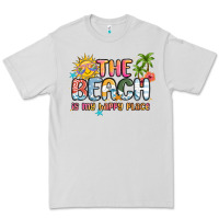 Dove Grey the beach is my happy place Premium Tee - MaliasSmallBusiness