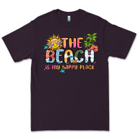 Plum the beach is my happy place Premium Tee - MaliasSmallBusiness