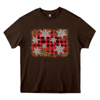 Chocolate Brown snowflake background Heavy Core Tee - BarkalooDesign