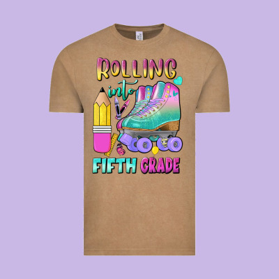 Rolling Into Fifth Grade Vintage Tee Designed By Bundleandbundleshop
