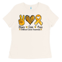 Bone peace love cure childhood cancer Ladies Tee - Jasminsmagicworld
