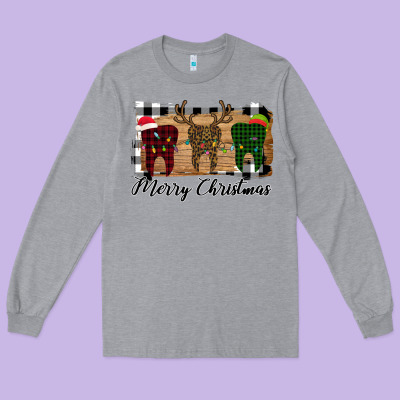 Merry Christmas Teeth Long Sleeve Tee Designed By Bettercallsaul
