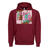 Burgundy Oh for peeps sake tumbler Easter Day Zipper Hoodie - HowdyJamesFarm