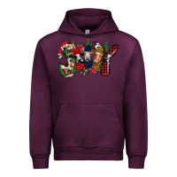 Mauve Wine joy Christmas cows Urban Hoodie - CowhideDigitalArt