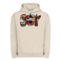 Pigment French Oak joy Christmas cows Urban Hoodie - CowhideDigitalArt