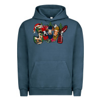 Pigment Midnight Navy joy Christmas cows Urban Hoodie - CowhideDigitalArt