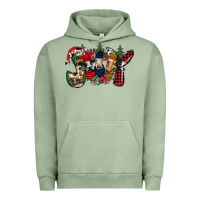 Pigment Oil Green joy Christmas cows Urban Hoodie - CowhideDigitalArt