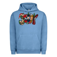 Pigment Pebble Blue joy Christmas cows Urban Hoodie - CowhideDigitalArt