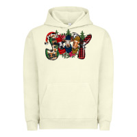 Pigment Pistachio joy Christmas cows Urban Hoodie - CowhideDigitalArt