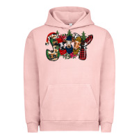 Pigment Salmon joy Christmas cows Urban Hoodie - CowhideDigitalArt