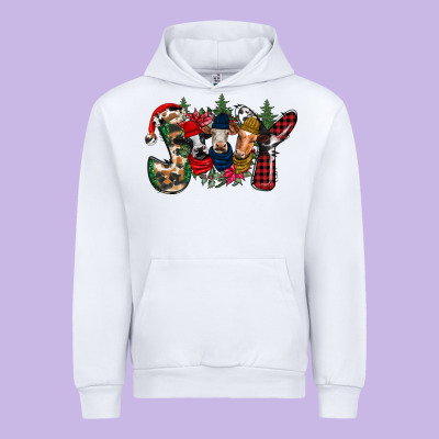 Joy Christmas Cows Urban Hoodie Designed By Cowhidedigitalart