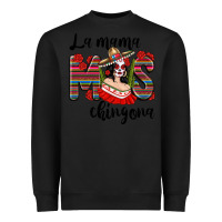 Black La Mama Mos Chingona Heavyweight Sweatshirt - texasbilliewilder