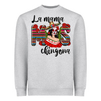 Heather Grey La Mama Mos Chingona Heavyweight Sweatshirt - texasbilliewilder