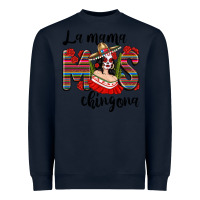 Navy La Mama Mos Chingona Heavyweight Sweatshirt - texasbilliewilder
