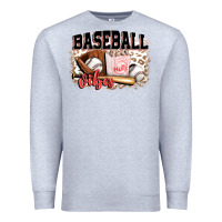 Heather Grey baseball vibes Premium Sweatshirt - FaDigitalArtStudio