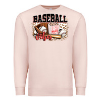 Pale Pink baseball vibes Premium Sweatshirt - FaDigitalArtStudio