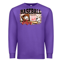 Purple baseball vibes Premium Sweatshirt - FaDigitalArtStudio