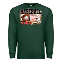 Sports Green baseball vibes Premium Sweatshirt - FaDigitalArtStudio