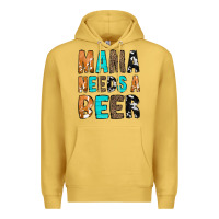 Antique Gold Mama Needs a Beer Premium Hoodie - CowCowDesign