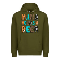 Army Green Mama Needs a Beer Premium Hoodie - CowCowDesign