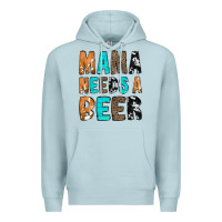Blue Mist Mama Needs a Beer Premium Hoodie - CowCowDesign
