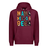 Burgundy Mama Needs a Beer Premium Hoodie - CowCowDesign