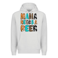Dove Grey Mama Needs a Beer Premium Hoodie - CowCowDesign