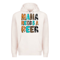 Pale Pink Mama Needs a Beer Premium Hoodie - CowCowDesign