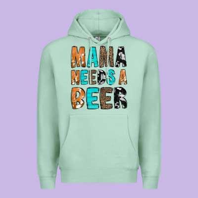Mama Needs A Beer Premium Hoodie Designed By Cowcowdesign