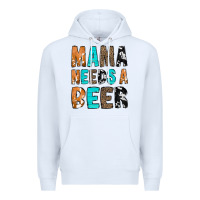 White Mama Needs a Beer Premium Hoodie - CowCowDesign