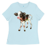 Baby Blue Holstein Calf Ladies Tee - LillyAllenDesigns