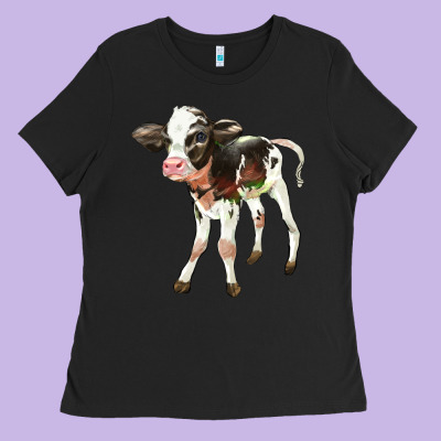 Holstein Calf Ladies Tee Designed By Lillyallendesigns