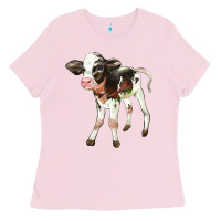 Bubblegum Pink Holstein Calf Ladies Tee - LillyAllenDesigns