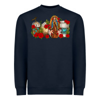 Navy Lady of Guadalupe Coffee Cups Heavyweight Sweatshirt - texasbilliewilder