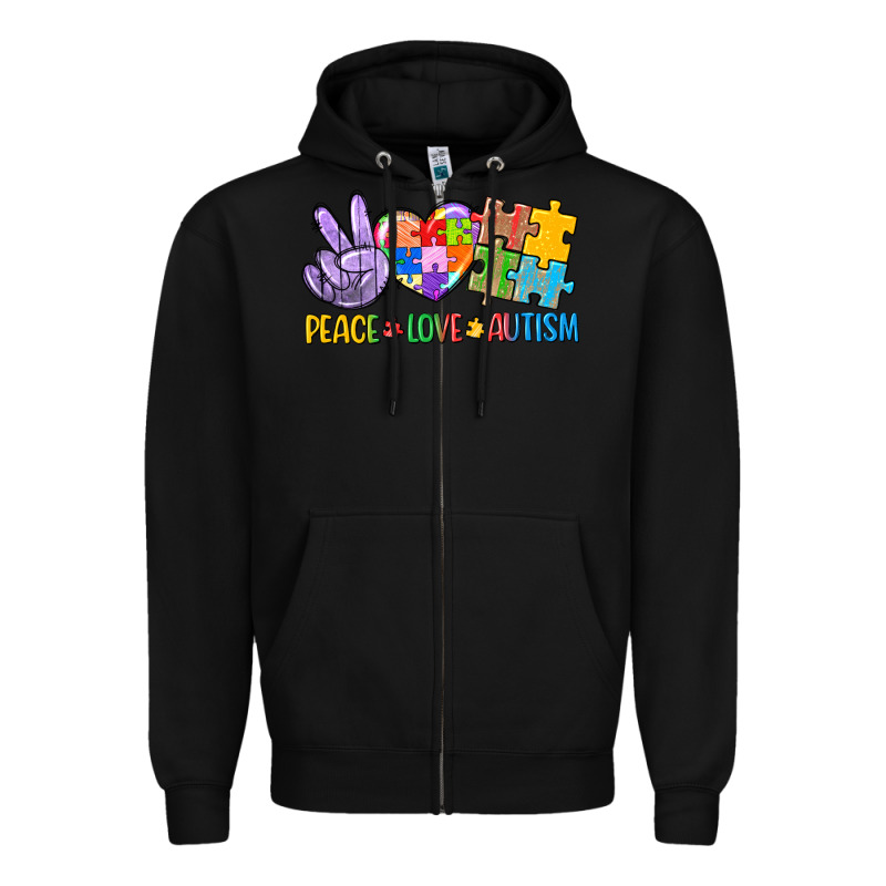 Peace Love Autism Zipper Hoodie by CowGirlArtShop | Teevron