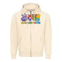 Sandshell Peace love Autism Zipper Hoodie - CowGirlArtShop