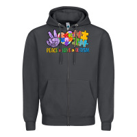 Smoke Peace love Autism Zipper Hoodie - CowGirlArtShop