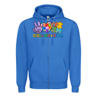True Royal Peace love Autism Zipper Hoodie - CowGirlArtShop