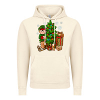 Vintage Artic Christmas Elf With Gift Vintage Hoodie - BundleAndBundleShop