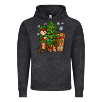 Vintage Black Christmas Elf With Gift Vintage Hoodie - BundleAndBundleShop