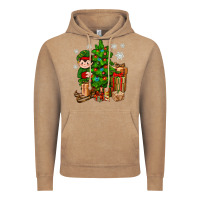 Vintage Coffee Christmas Elf With Gift Vintage Hoodie - BundleAndBundleShop