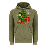 Vintage Olive Christmas Elf With Gift Vintage Hoodie - BundleAndBundleShop