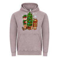 Vintage Zinc Christmas Elf With Gift Vintage Hoodie - BundleAndBundleShop