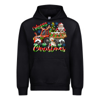 Black Merry Christmas  tractor Urban Hoodie - CowhideDigitalArt