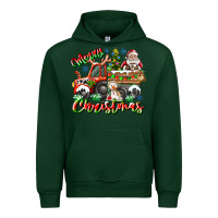Forest Green Merry Christmas  tractor Urban Hoodie - CowhideDigitalArt