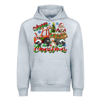 Heather Grey Merry Christmas  tractor Urban Hoodie - CowhideDigitalArt