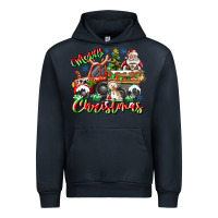 Navy Merry Christmas  tractor Urban Hoodie - CowhideDigitalArt