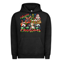 Pigment Black Merry Christmas  tractor Urban Hoodie - CowhideDigitalArt