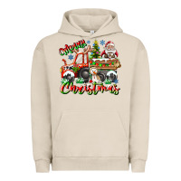 Pigment French Oak Merry Christmas  tractor Urban Hoodie - CowhideDigitalArt