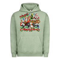 Pigment Oil Green Merry Christmas  tractor Urban Hoodie - CowhideDigitalArt